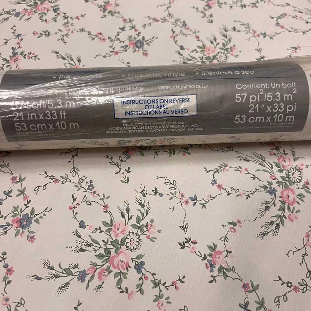 Vintage Norwall Floral Wallpaper | 2 Full Rolls | Cottage Country Feminine
